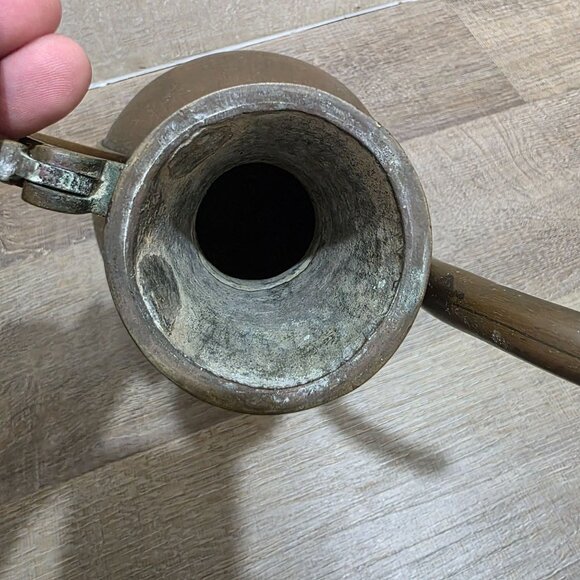 Vintage Brass Arabic Coffee Pot Dallah – Handmade Middle Eastern Teapot – 13" Ta - Picture 5 of 11